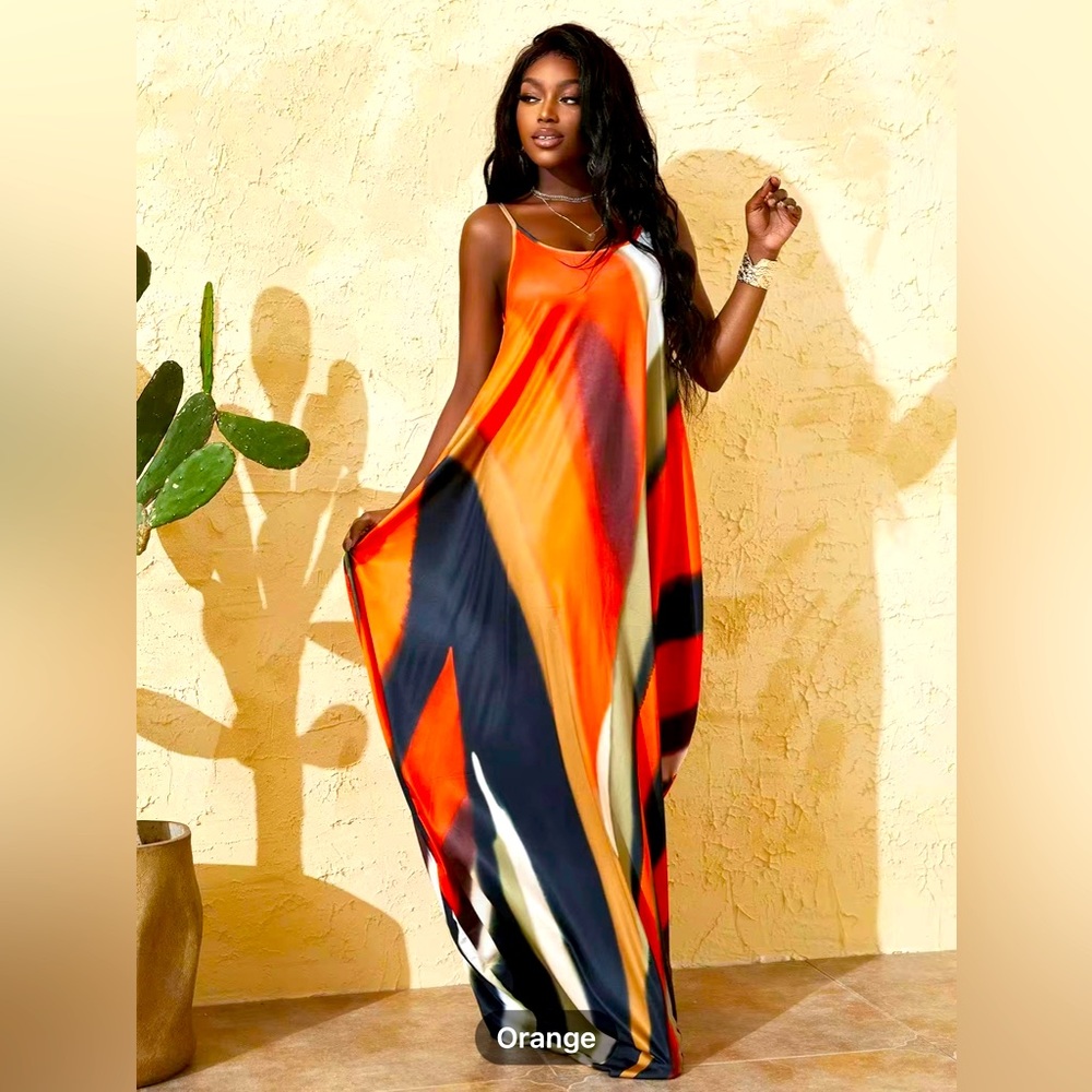 Women’s Casual Summer Long Maxi Sleeveless Strapped Dress